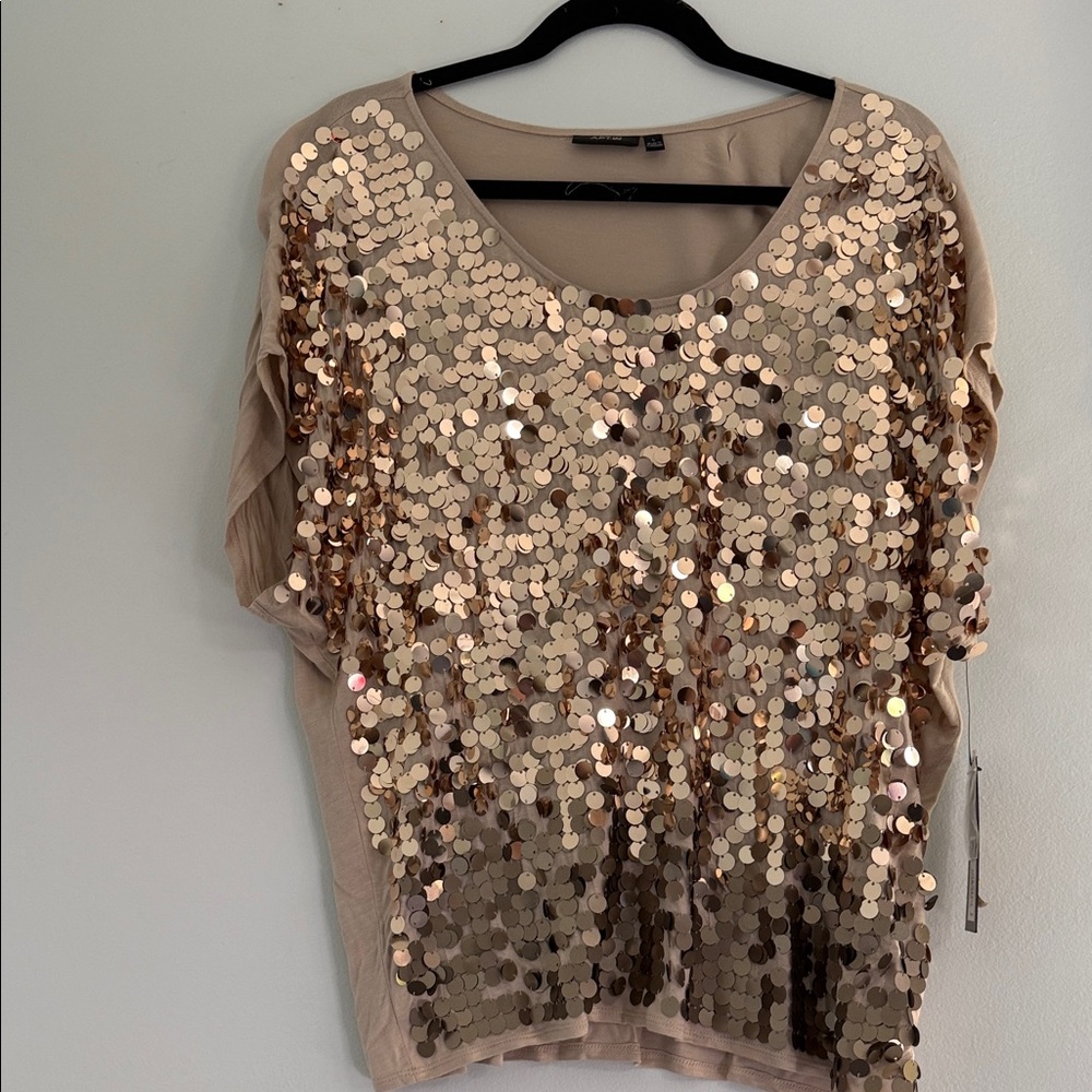 Apt. 9 Gold Sequin Blouse